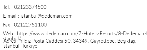 Dedeman Istanbul Otel telefon numaralar, faks, e-mail, posta adresi ve iletiim bilgileri